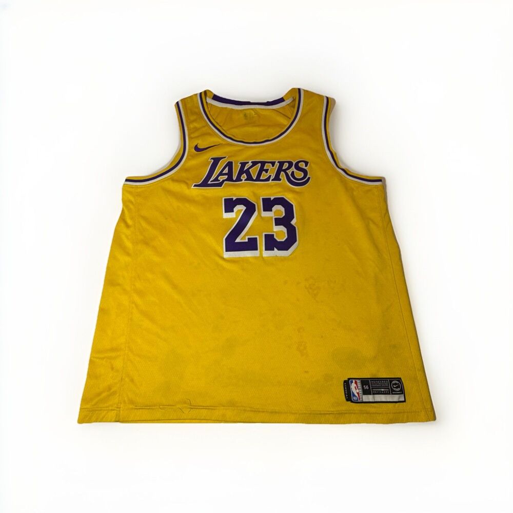 Nike LeBron James #23 Los Angeles Lakers Swingman Jersey Size 56 See Description
